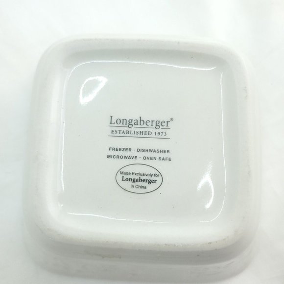 Longaberger Nature's Garland White Square Ceramic Holiday Dessert Bowl - Picture 4 of 10